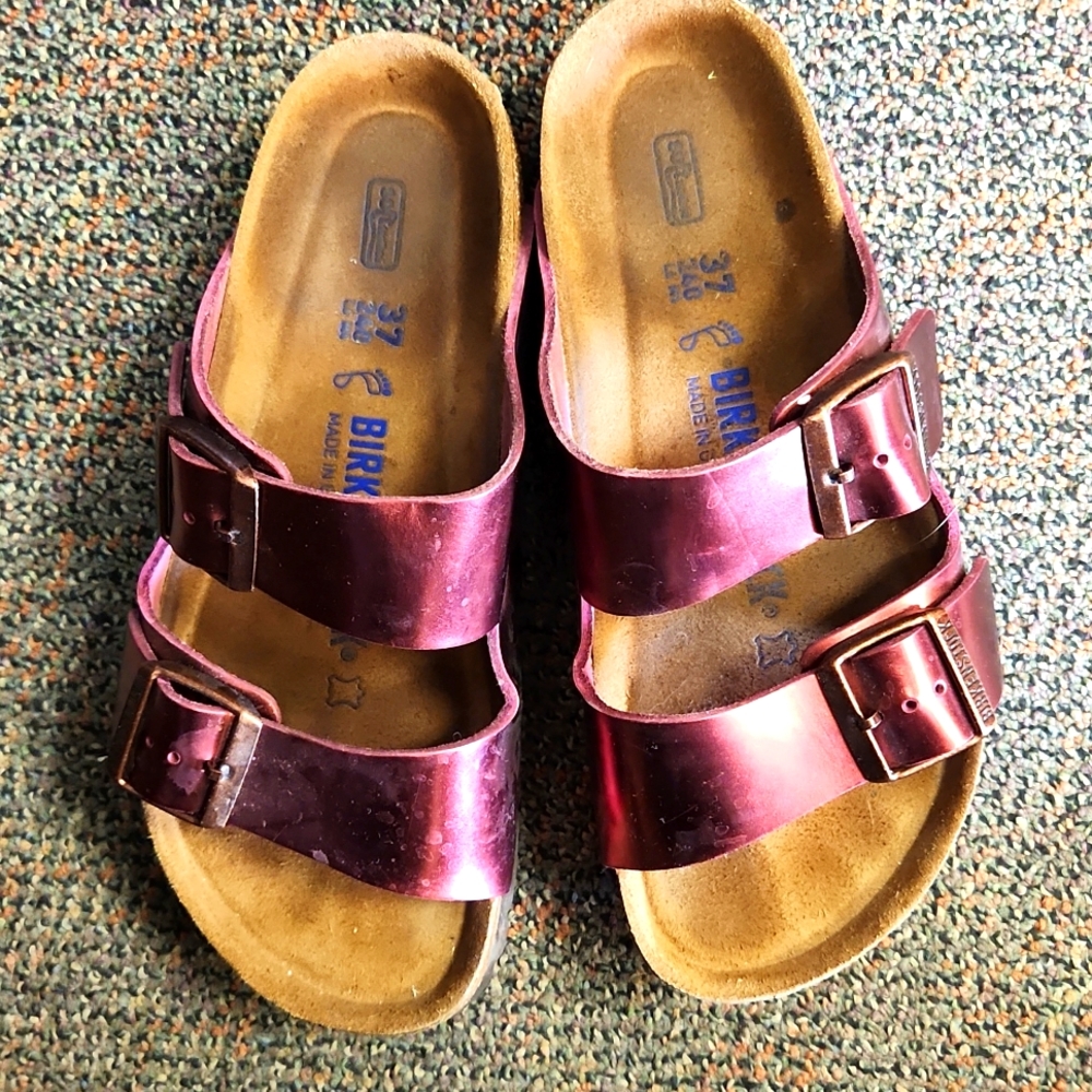 Arizona Birkenstocks Red Chrome soft sole 37